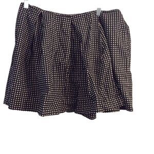 Kate Spade Saturday pleated black white checked shorts womens Large L